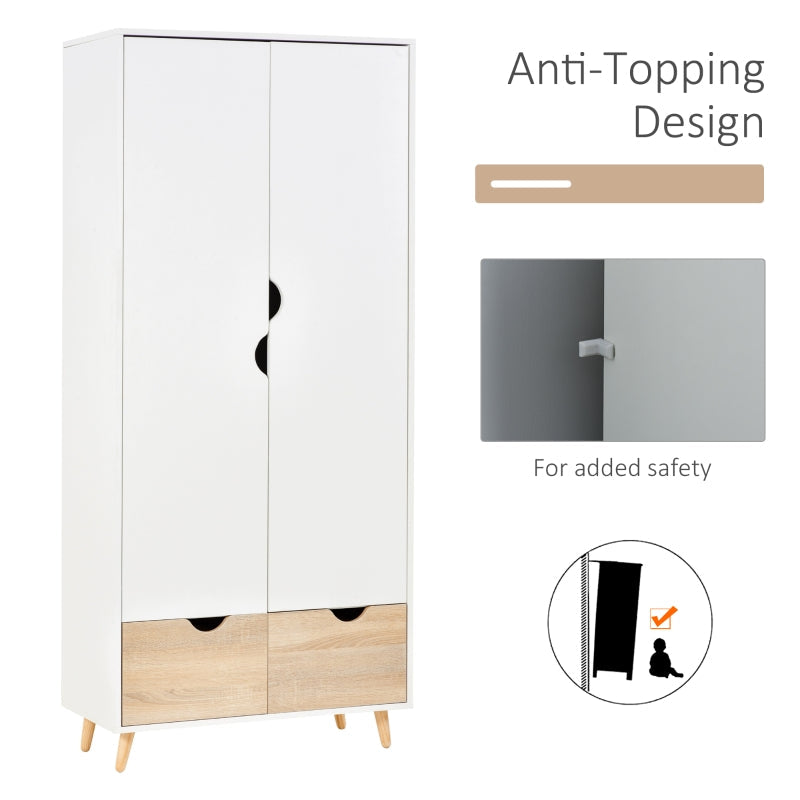 2-Door Clothes Wardrobe  White