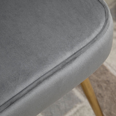 Velvet-Feel Shell Luxe Accent Chair, Grey