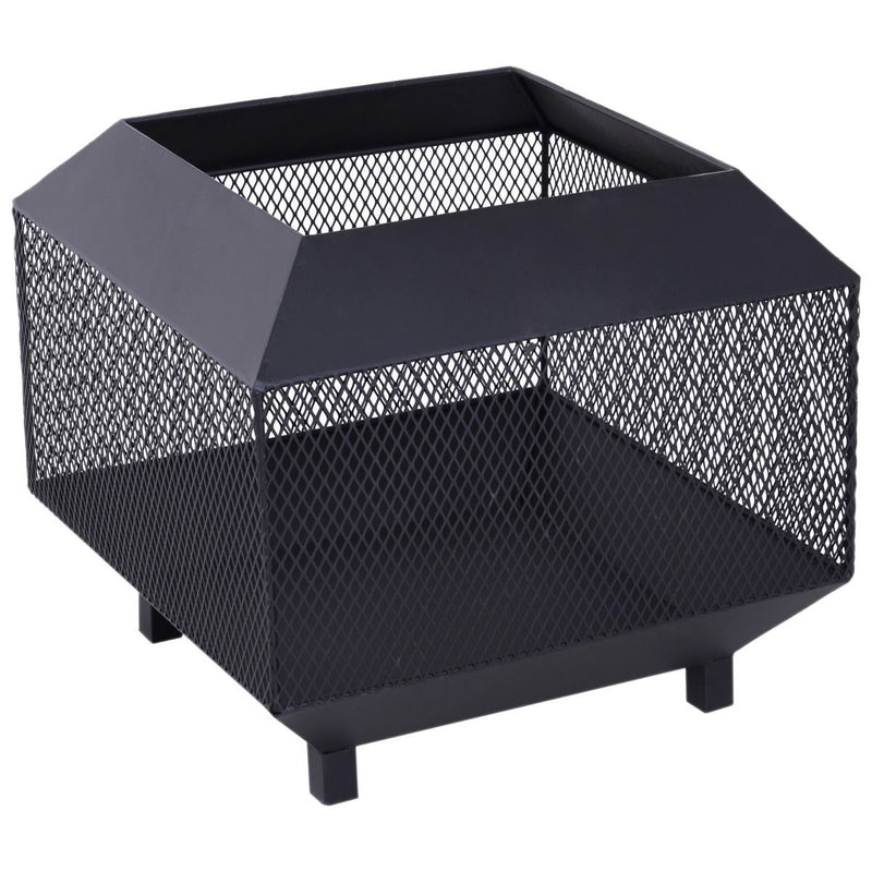 Metal Frame Log Wood Brazier Firepit