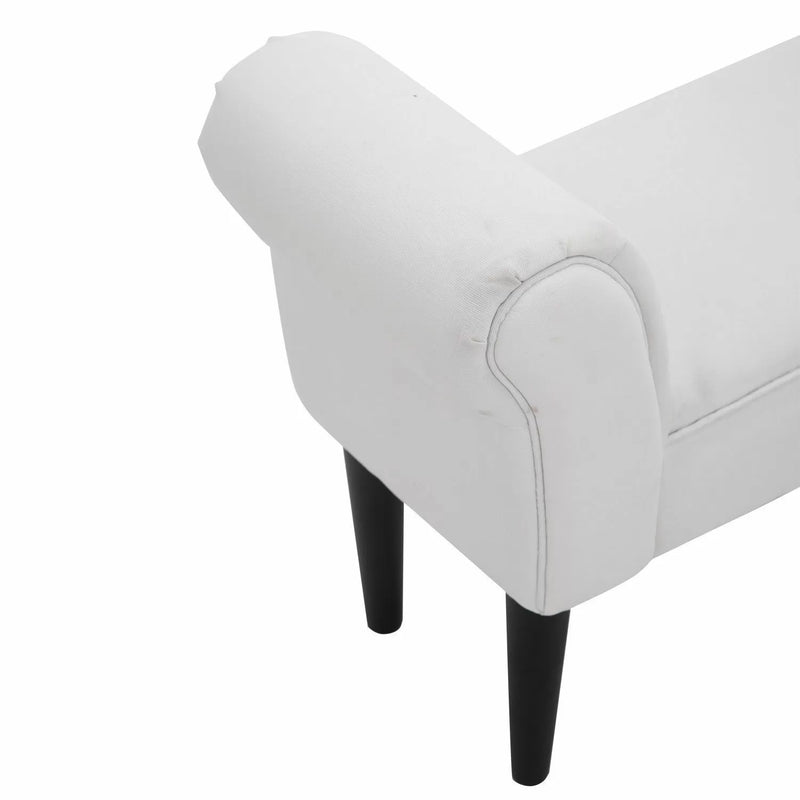 Fabric Chaise Lounge Bench - Black or White