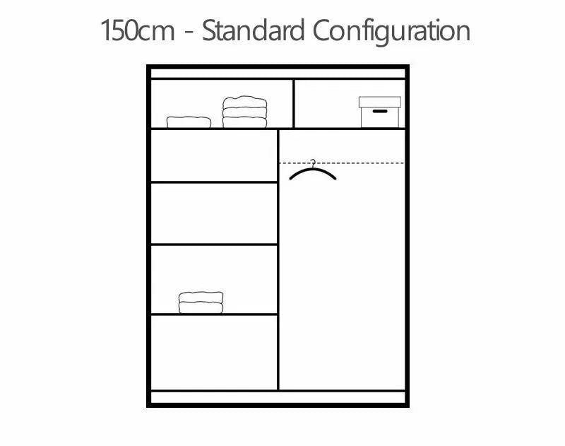 Chicago UK best Sliding Door Wardrobe- Black, White, Wenge, Walnut, Oak, Grey