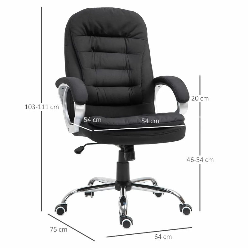 Silla de oficina ergonómica, giratoria y acolchada, estilo ejecutivo, 2 colores