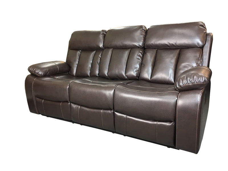 VANCOUVER Recliner 3 Seat Sofa in Leather Air - Chocolate