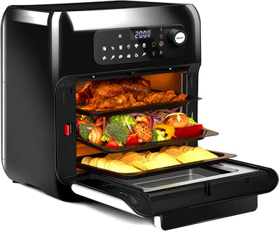 Uten 10L Digital Air Fryer Oven, Tabletop Oven with 12 Preset Menus, LED Touch Screen Temperature and Control for Baking, 1500 W [Energy Class A+++]