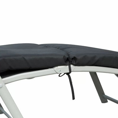 Foldable Padded Sun Lounger With Headrest - Black