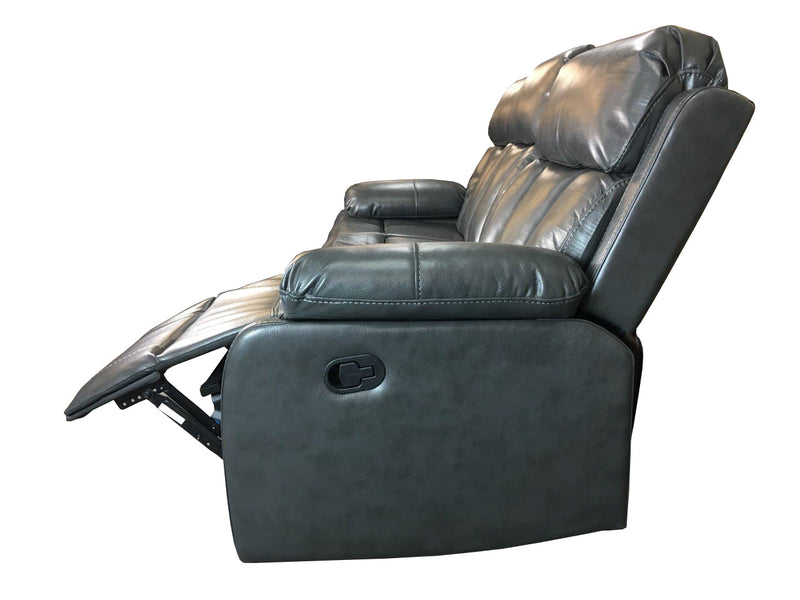 VANCOUVER Recliner 3 seat Sofa in Leather Air - Dark Grey