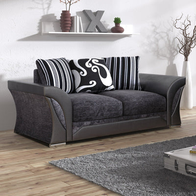 Ferol Fabric Sofa with 3 Seater - Black/Grey