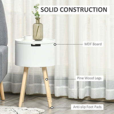 Modern Side Table With Hidden Storage Space