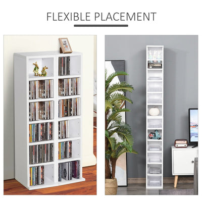 204 CD Media Display Shelf Unit Set Of 2 Blu-Ray Tower Rack , White