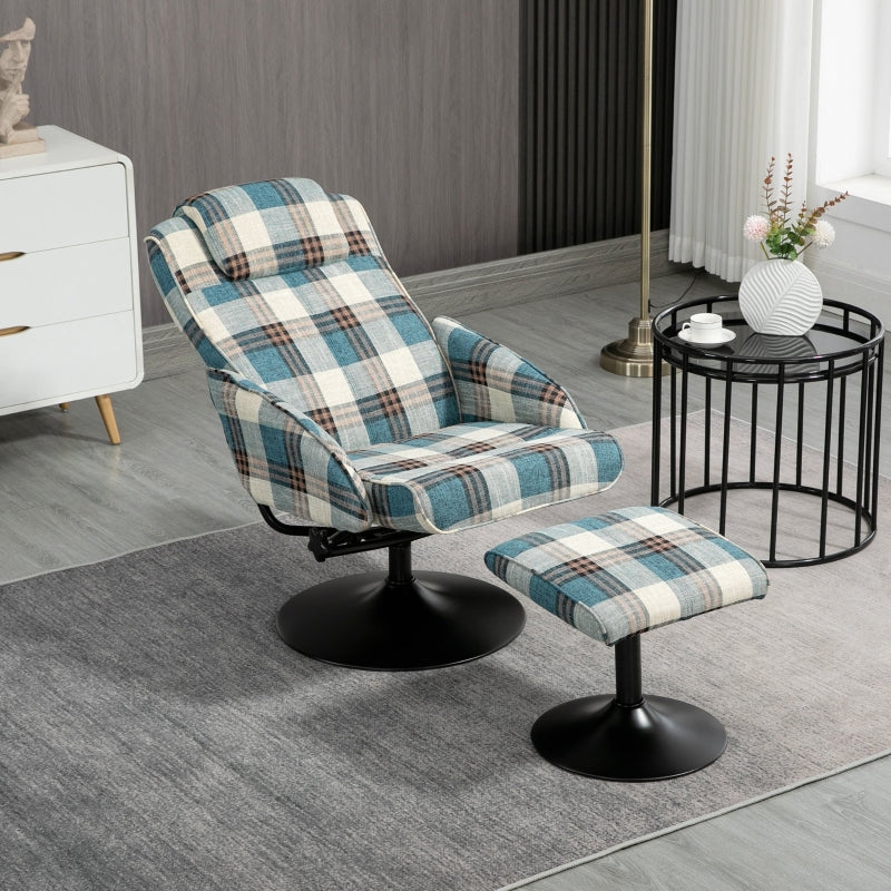 Recliner Chair And Footstool, Multicolour