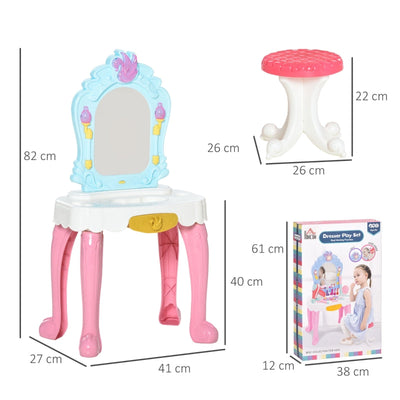 Children's 20 Pcs Beauty Dressing Table And Stool