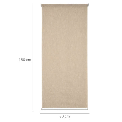 HOMCOM WiFi Smart Roller Blinds Window UV Privacy Protection with Rechargeable Battery, Electric Shades Blind Easy Fit Home Office, Brown 80 x 180cm