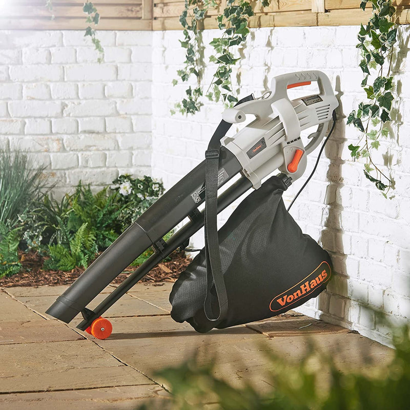 VonHaus 3 in 1 Leaf Blower - 3000W Garden Vacuum & Mulcher - 35 Litre Collection Bag, 10:1 Shredding Ratio, Automatic Mulching Compacts Leaves in Bag