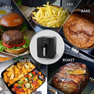 Breville Halo Air Fryer, Digital Air Fryer Oven, 5.5 Litre, Fry, Bake, Roast and Grill, Black [VDF126]