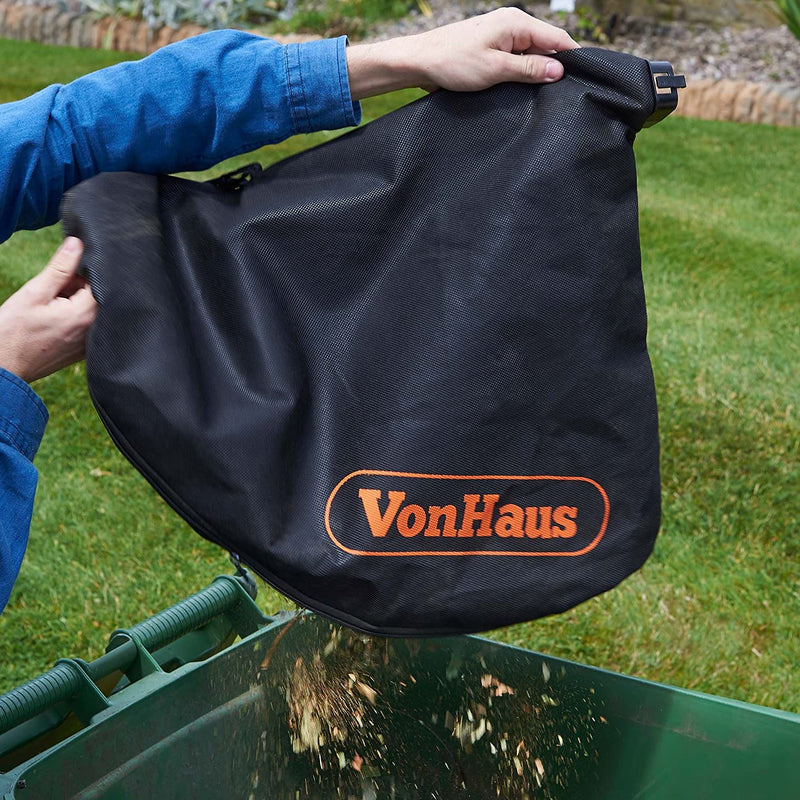 VonHaus 3 in 1 Leaf Blower - 3000W Garden Vacuum & Mulcher - 35 Litre Collection Bag, 10:1 Shredding Ratio, Automatic Mulching Compacts Leaves in Bag