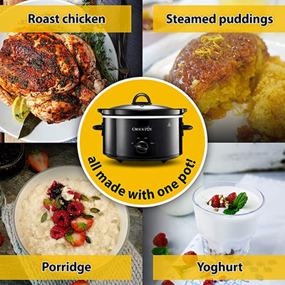 Crockpot Slow Cooker | Removable Easy-Clean Ceramic Bowl | 3.7 L (3-4 People) | Energy Efficient | Black [CSC078]