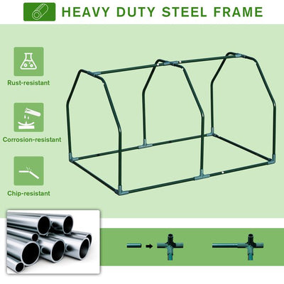 Mesh Cover Steel Frame Outdoor Garden Mini Greenhouse, 99x71x60 Cm - White