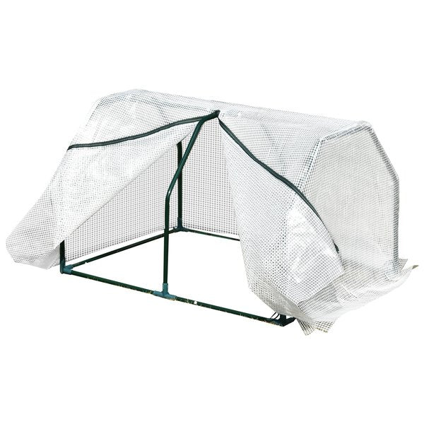 Mesh Cover Steel Frame Outdoor Garden Mini Greenhouse, 99x71x60 Cm - White