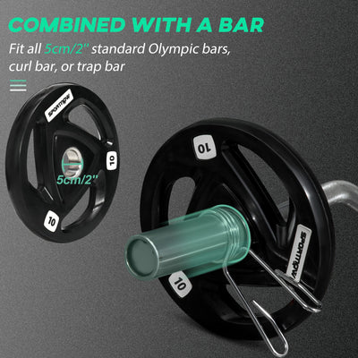 SPORTNOW Olympic Weight Plates, Tri-Grip Barbell Weights Set Rubber Coated with 5cm/2'' Holes for Home Gym Lifting and Strength Training, 2 x 10kg