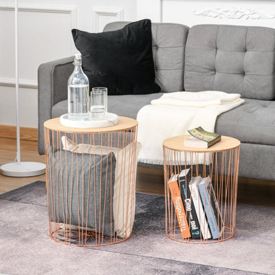 Coffee Tables Set 2 - Rose Gold Color Base