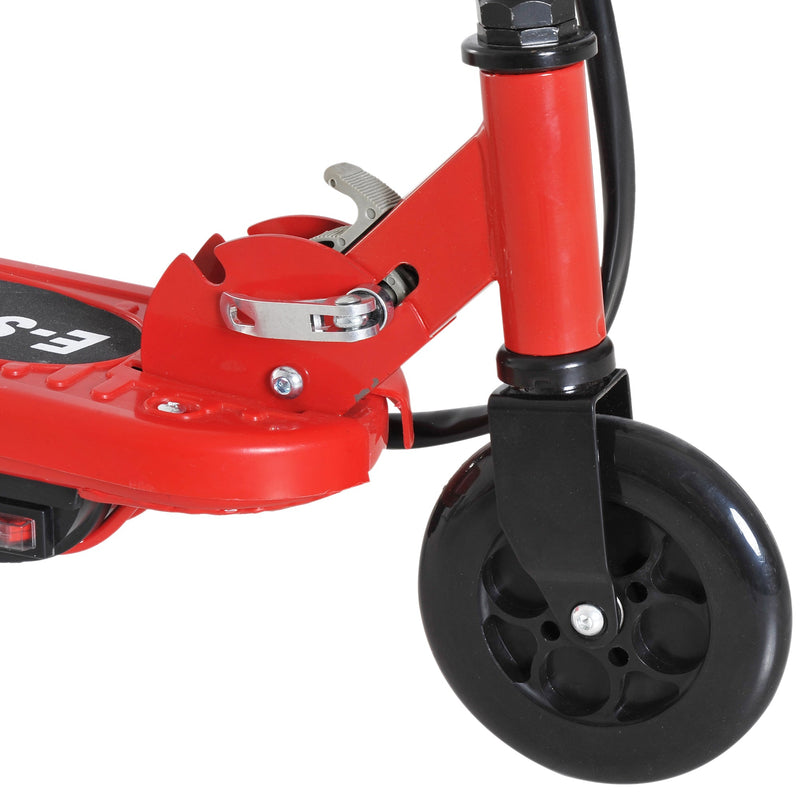 HOMCOM Kids Folding Electric Bike Children E Scooter Ride on Toy 2x12V Recharge Battery 120W Adjustable Height PU Wheels Suitable for 7 - 14 yrs Red