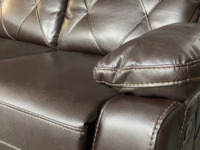 TOBI 3+2 RECLINER AIR LEATHER SOFA - BROWN