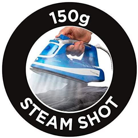 Russell Hobbs 25900 Absolute Steam Iron with Anti-Calc and Self Clean Functions, 2600 W, Blue/White