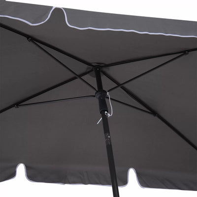 Rectangular Aluminium Sun Parasol Umbrella - Grey or Red