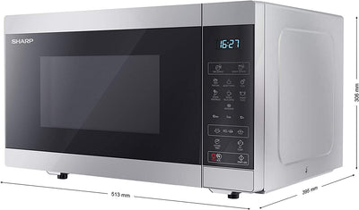 SHARP YC-MS51U-S 900W Solo Digital Microwave Oven with 25 L Capacity & 11 Power Levels & Defrost Function – Silver