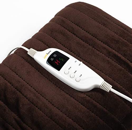 Cosi Home Heated Throw - Electric Blanket - Extra Large Heated Blanket, Machine Washable Fleece with Digital Remote, Timer and 9 Heat Settings (Brown)