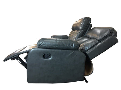 VANCOUVER Recliner 3 seat Sofa in Leather Air - Dark Grey