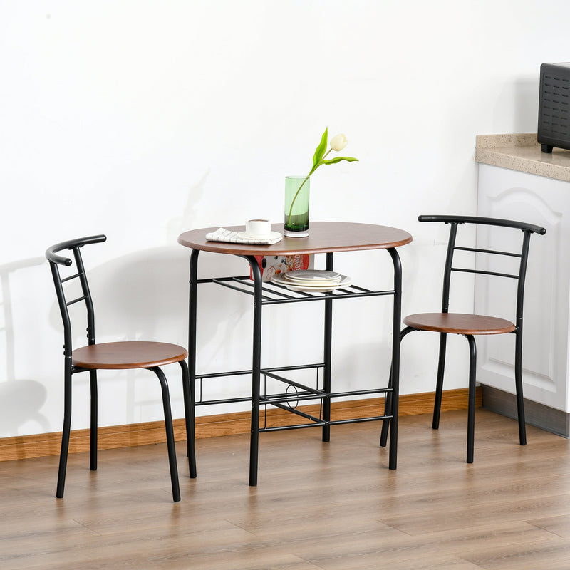 HOMCOM MDF 2 Person Dining Table Set 2-Seater Bar Stool and Table Set