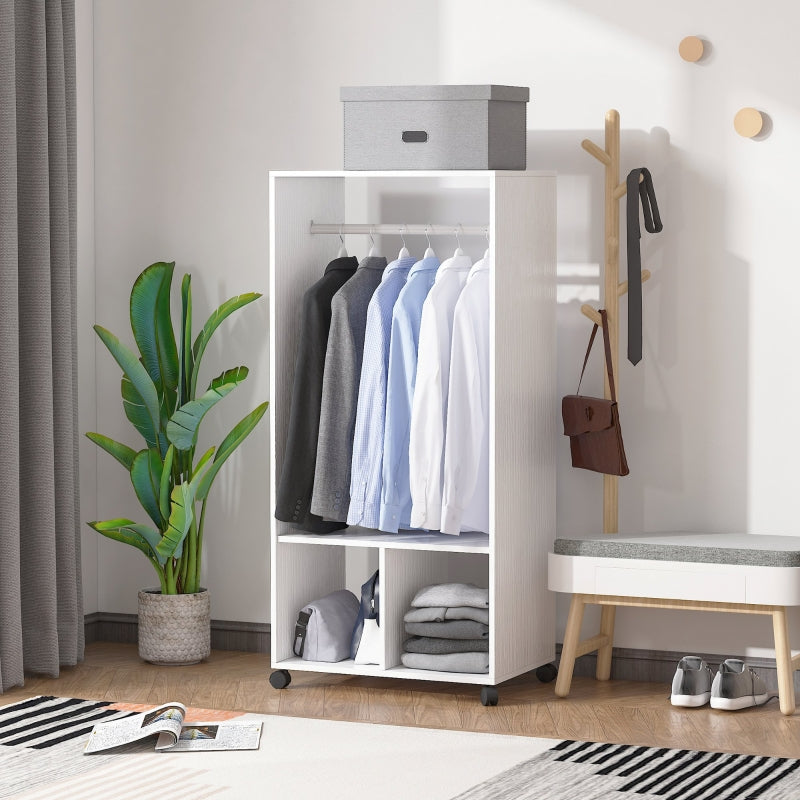 Rolling Open Wardrobe , White