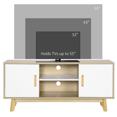 Wood-Effect TV Cabinet, With Storage - White