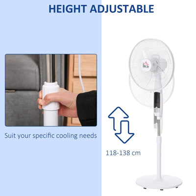 54'' Pedestal Stand Fan, Black White