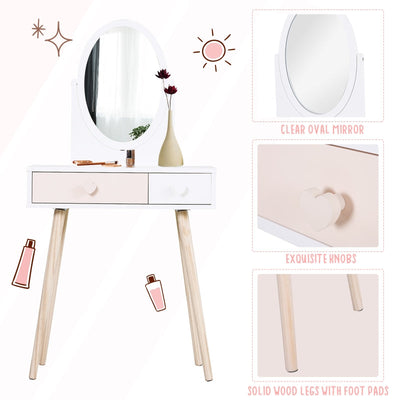 Children's Heart Handle Dressing Table, With Storage