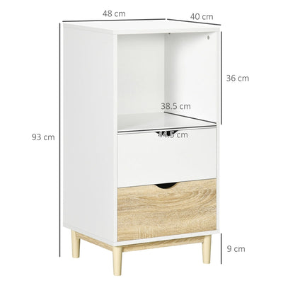 Modern Storage Cabinet Cupboard , White Natural