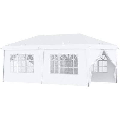 3 X 6 M Pop Up Gazebo With Sides And Windows, White