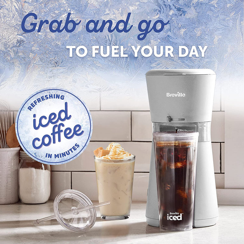 Breville Iced Coffee Maker | Plus Coffee Cup with Straw | Ready in Under 4 Minutes | Grey [VCF155]