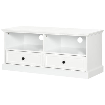 Classic-Look TV Cabinet, With Storage - White