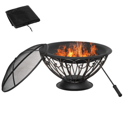 Outdoor Fire Pit For Garden, Bronze