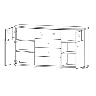 Delanes Sideboard Display Cabinet 160cm