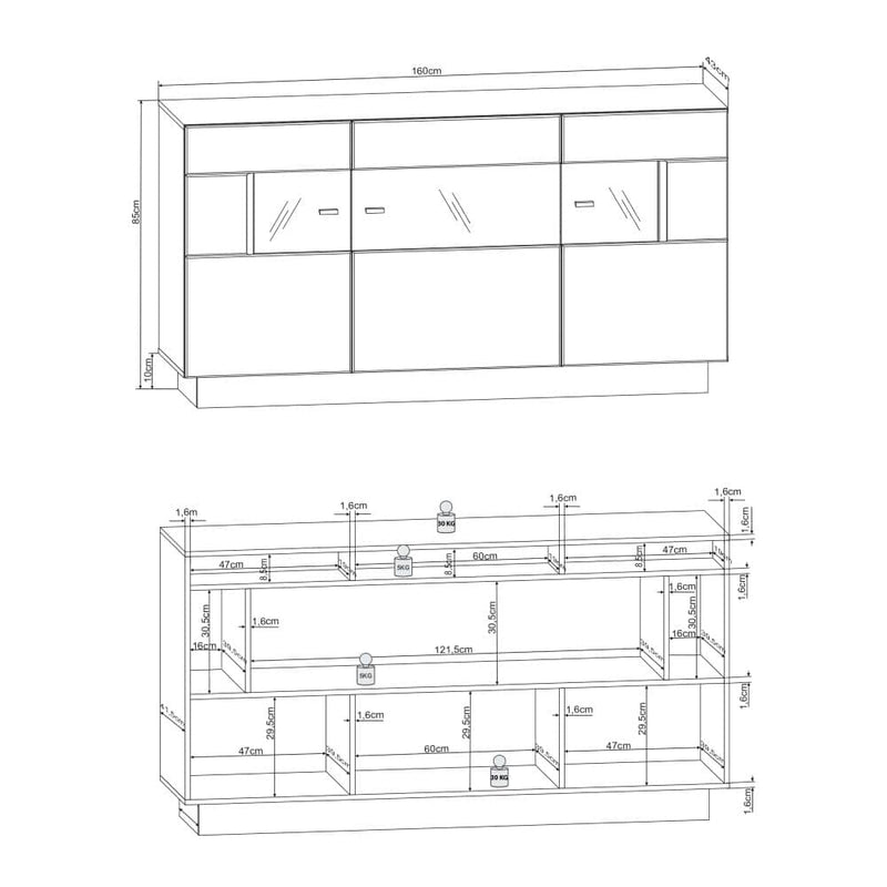 Driana Display Sideboard Cabinet