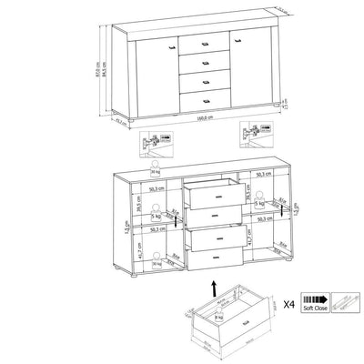 Arachne Sideboard Cabinet 160cm