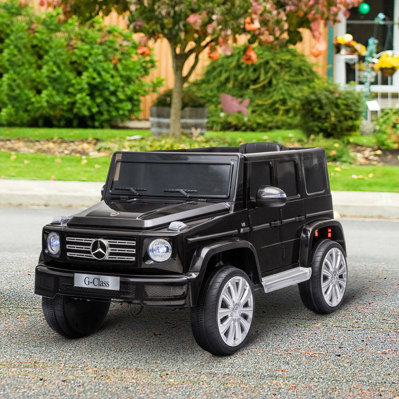 HOMCOM Compatible 12V Battery-powered Kids Electric Ride On Car Mercedes Benz G500 Toy with Parental Remote Control Music Lights MP3 Suspension Wheels