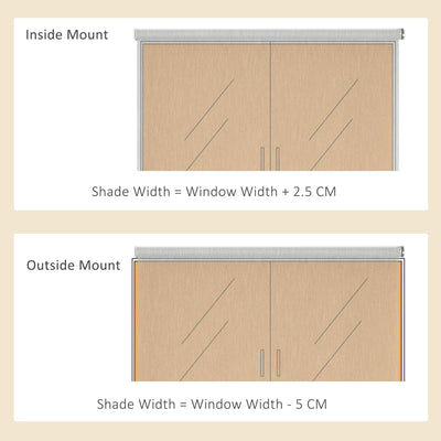 HOMCOM WiFi Smart Roller Blinds Window UV Privacy Protection with Rechargeable Battery, Electric Shades Blind Easy Fit Home Office, Brown 80 x 180cm