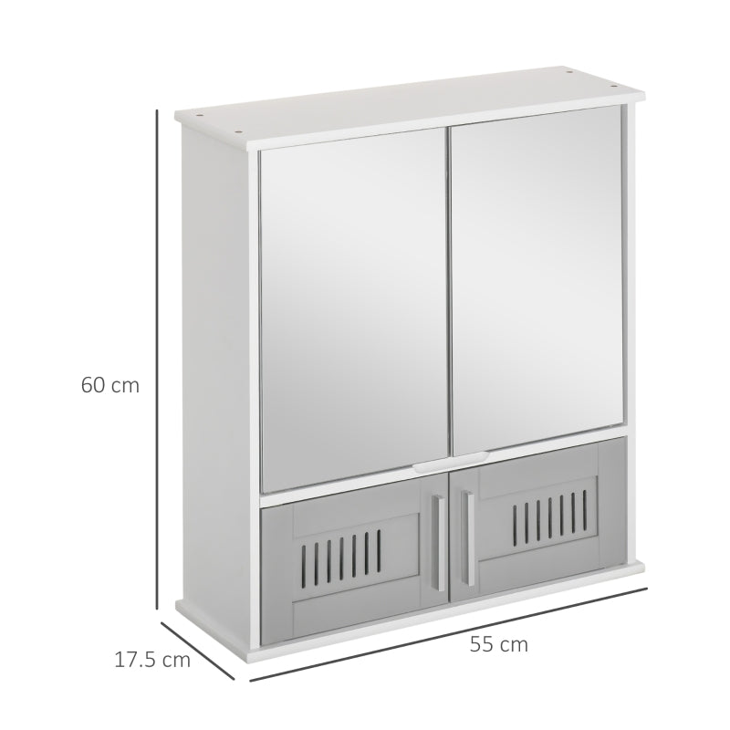 Bathroom Mirror Cabinet Grey