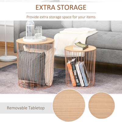 Coffee Tables Set 2 - Rose Gold Color Base