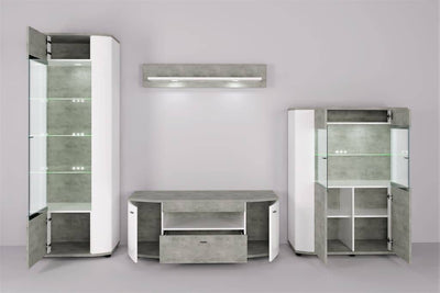 Rondo Tall Display Cabinet 10 [Concrete Grey]