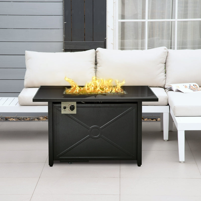 Propane Gas Fire Pit Table, Black